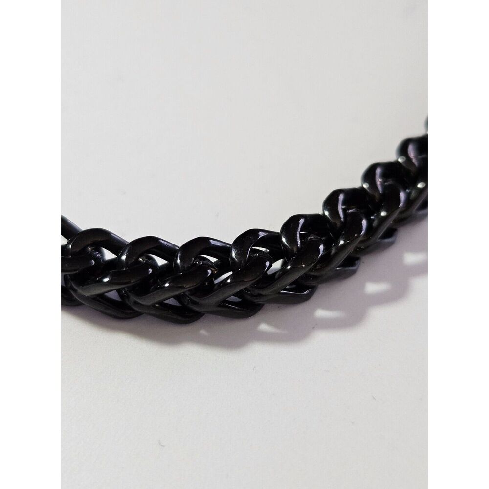 Thick and chunky black chain necklace 24"